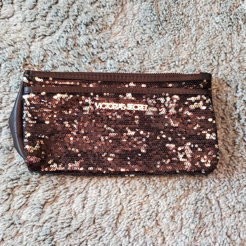 Victoria's Secret Black & Silver Sequin Clutch